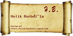 Holik Borbála névjegykártya